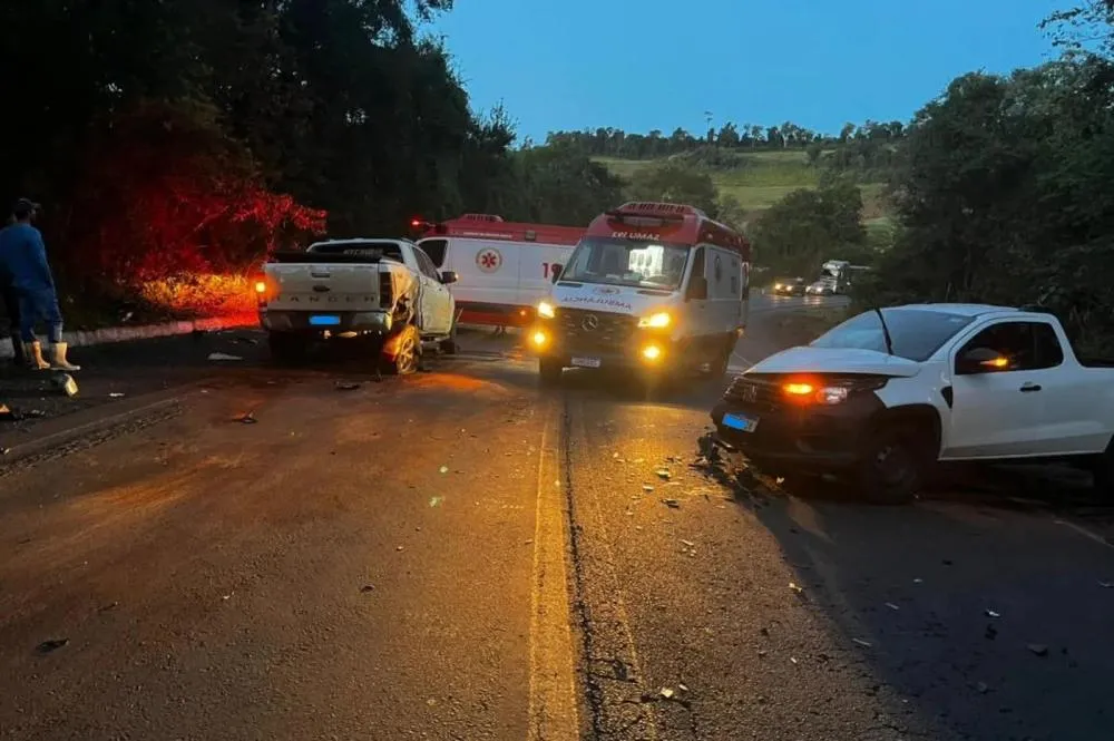 Acidente entre quatro veículos deixa seis feridos na BR-386, em Frederico Westphalen
